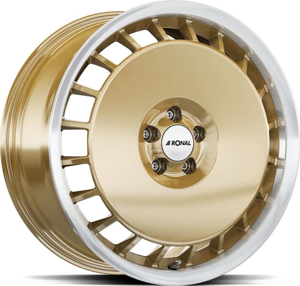 RONAL R50 AERO RACING GOLD RIM LIP CUT 7.5x16 5/100 ET38 CB68