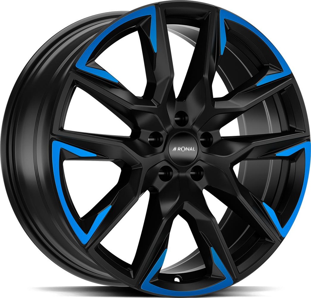 RONAL R71 JET BLACK MATT BLUE TINTED MAT 10.5x21 5/112 ET20 CB66.5