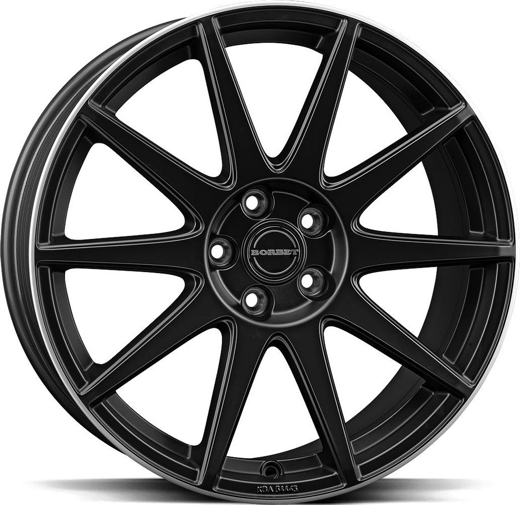 BORBET GTX BLACK MATT RIM SILV 8x19 5/112 ET40 CB66.5