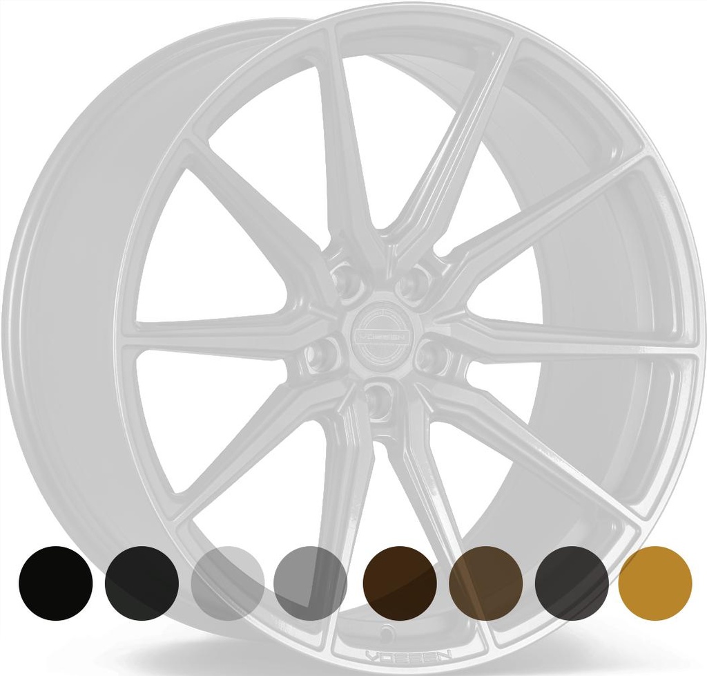 VOSSEN HF3 GLOSS BLACK 10.5x22 5/130 ET20 CB84.1