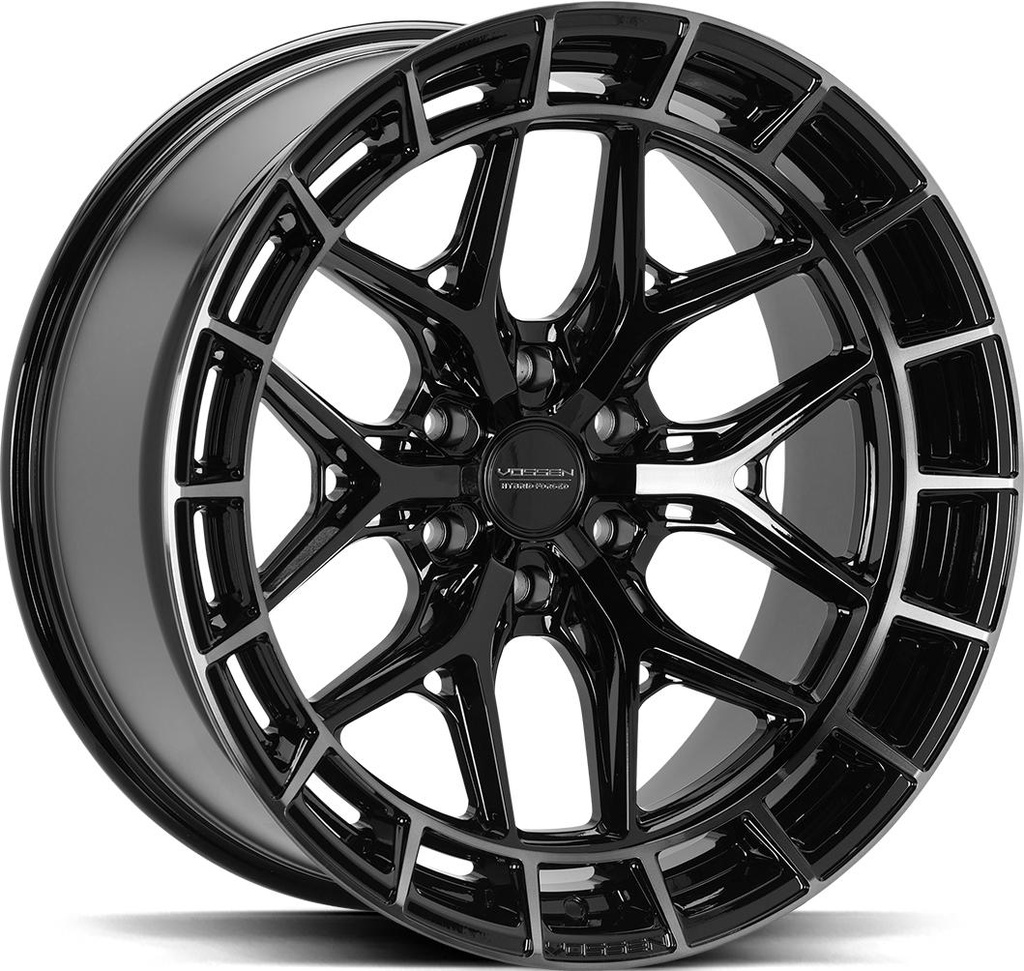 VOSSEN HFX1 TINTED GLOSS BLACK 12x22 6/139.7 ET-44 CB106.1