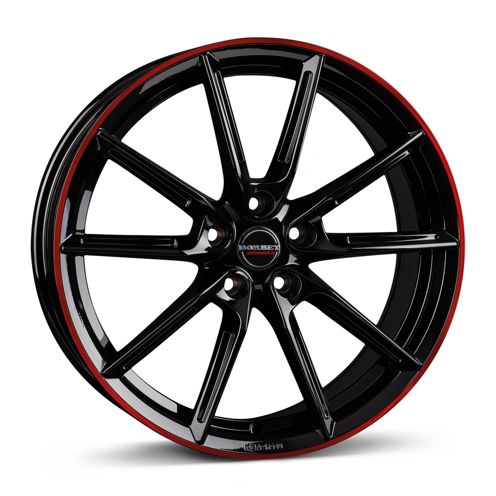 BORBET LX18 BLACK GLOSS RIM RED 8x18 5/114.3 ET40 CB72.5