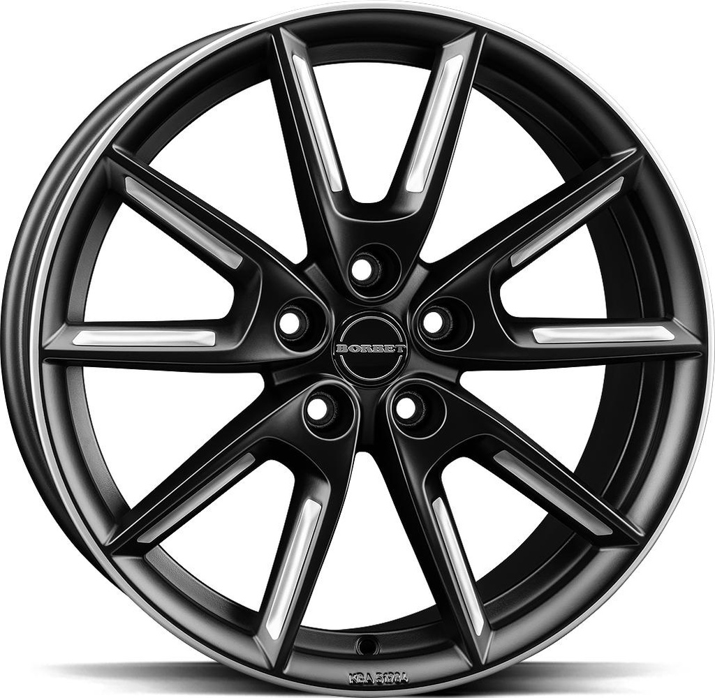 BORBET LX19 BLACK MATT SILV SPOKE RIM 8x19 5/108 ET50 CB72.5