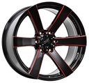 STATUSFÄLGAR D91 GLOSSBLACK RED STRIPE 9.5x20 6/139.7 ET18 CB106.1